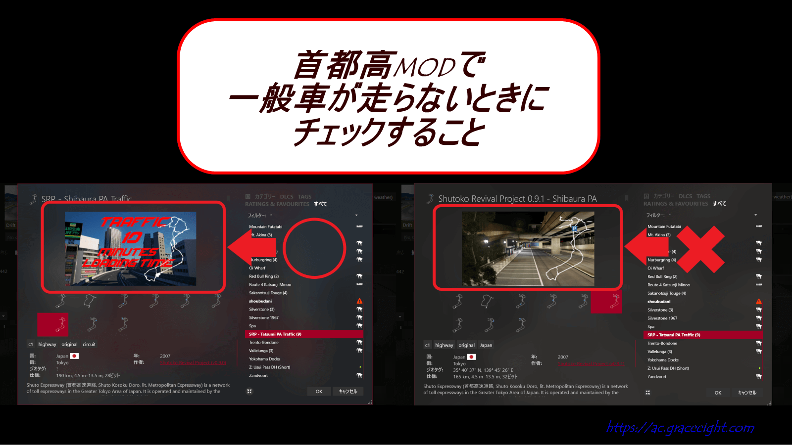 首都高で一般車MODが走らないときの5つの対策【アセットコルサ】