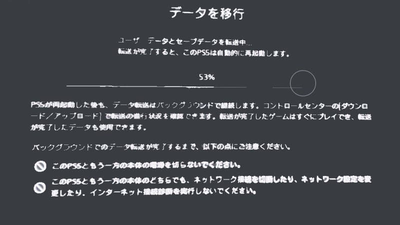 プレイステーション4からのデータ移行が簡単